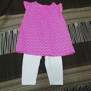2pc pink and white short set